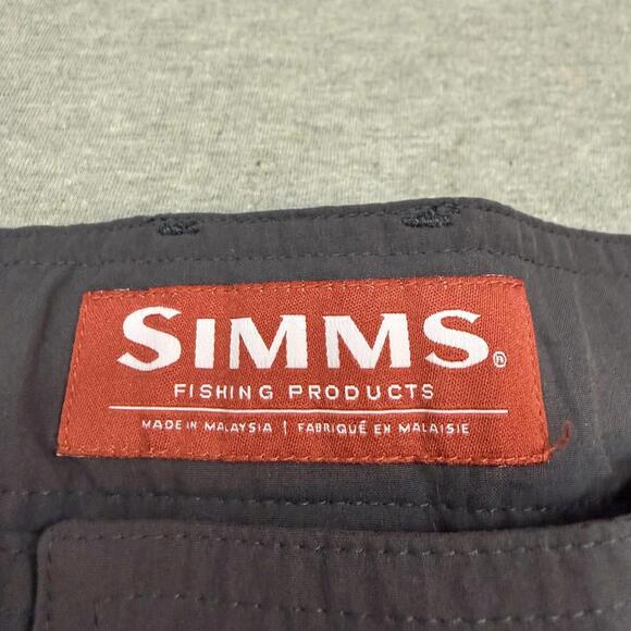 Simms Fishing Outdoor Performance Dark Grey Active Pants Nylon Mens Size 34x32 - Picture 5 of 9